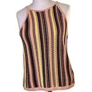 MADEWELL J CREW ~ Crochet "Janson" Striped Sweater Knit Tank Top S